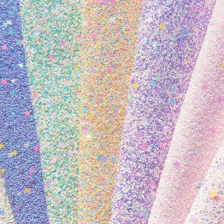 Lisslune | Sparkling Chunky Glitter Synthetic Leather Craft Sheets - A4 Size for Stunning DIY Projects