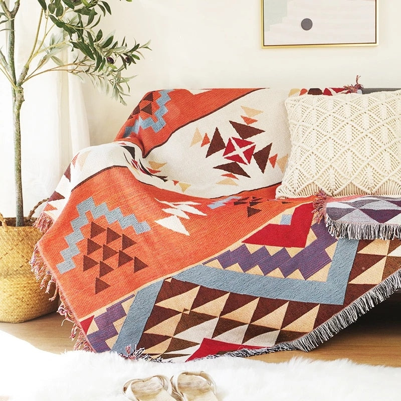 Lisslune | Vintage Pumpkin Sofa Cover Blanket
