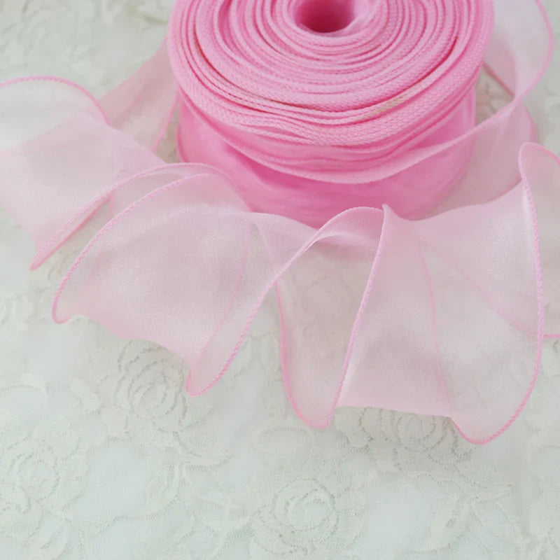 Rynx | 60mm Wave Silk Gauze Ribbon for Hair Ornaments Gift Wrapping Decorative Laces