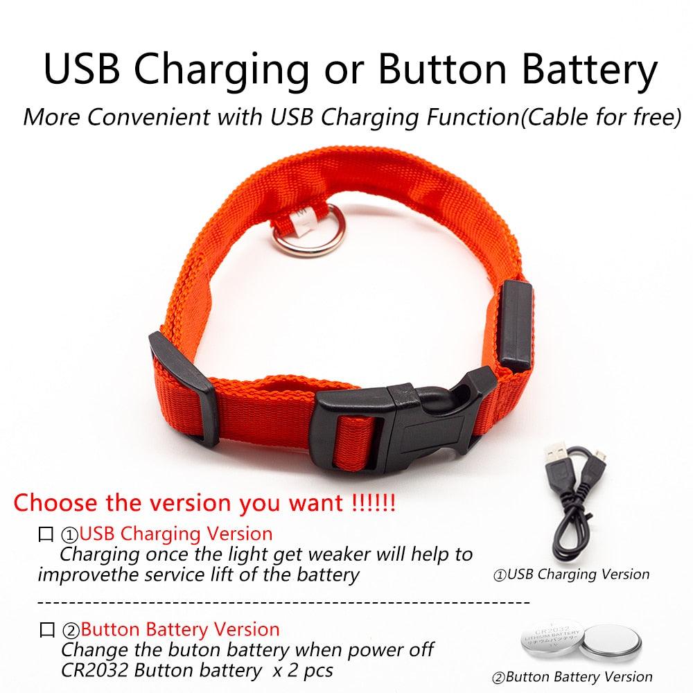 Lisslune | Light & Protect: Rechargeable Waterproof LED Dog Collar for Enhanced Nighttime Safety