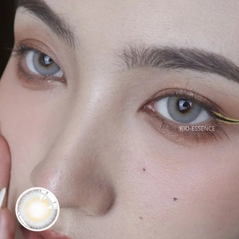 Rynx | 1 Pair Colored Contact Lenses Natural Eyes Contact Brown Lenses Blue Lenses Cat Eye Lenses Monet Gray Eye Lens Annual Sale