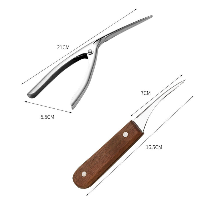 Lisslune | 2Pcs Stainless Steel Shrimp Peeler Set