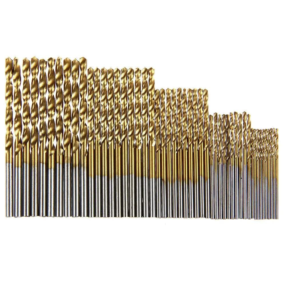 Lisslune | 50-piece Premium HSS Titanium Drill Bit Set for Woodworking and Metalworking