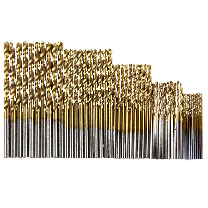 Lisslune | 50-piece Premium HSS Titanium Drill Bit Set for Woodworking and Metalworking
