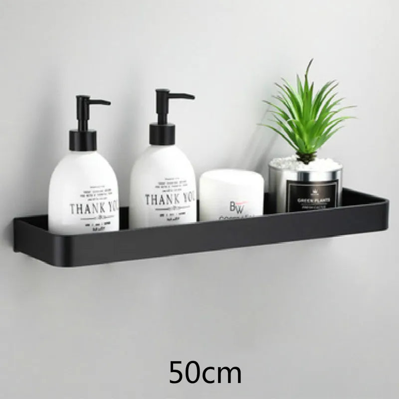 Lisslune | black wall-mounted storage shelf