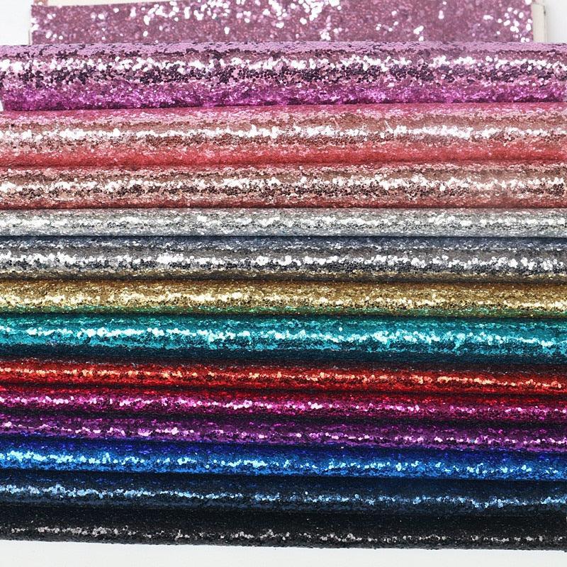 Lisslune | Sparkling Chunky Glitter Synthetic Leather Sheet - Ideal for creative DIY projects