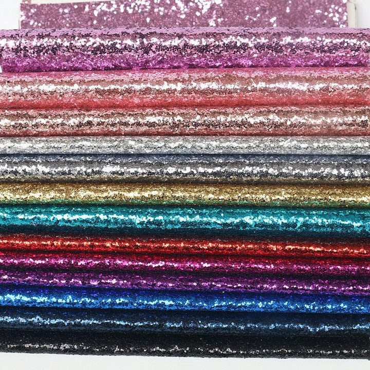 Lisslune | Sparkling Chunky Glitter Synthetic Leather Sheet - Ideal for creative DIY projects