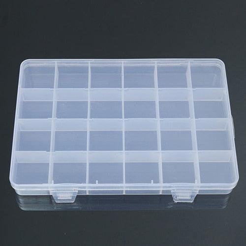 Lisslune | Jewelry storage organizer with 24 compartments and secure snap closure lid