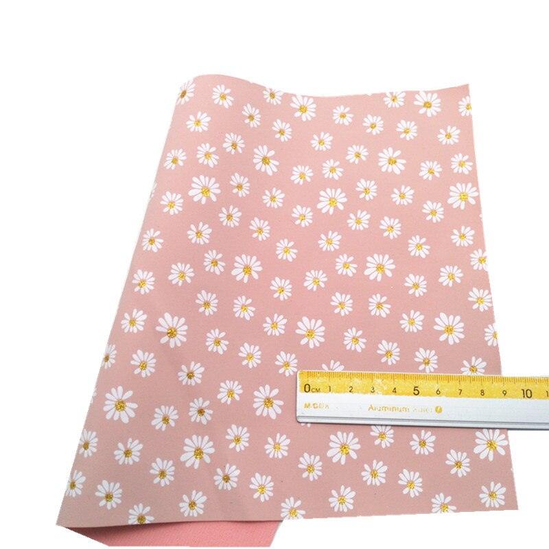 Lisslune | Shining Golden Heart & Daisy Synthetic Leather Crafting Sheets - Premium Quality for Creative Efforts