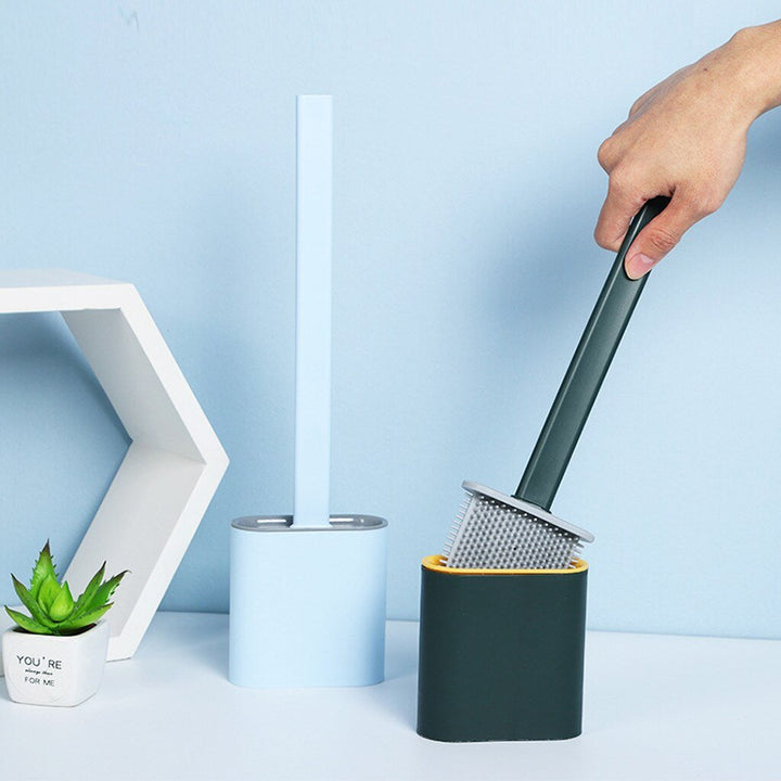 Lisslune | Flat Silicone Toilet Brush including Holder