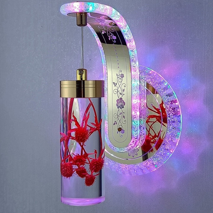 Lisslune | Elegant Crystal Flower Dimming Wall Lamp