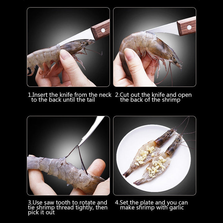 Lisslune | 2Pcs Stainless Steel Shrimp Peeler Set