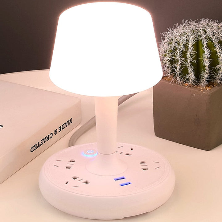 Lisslune | Multi Power Strip Phone Holder Table Lamp