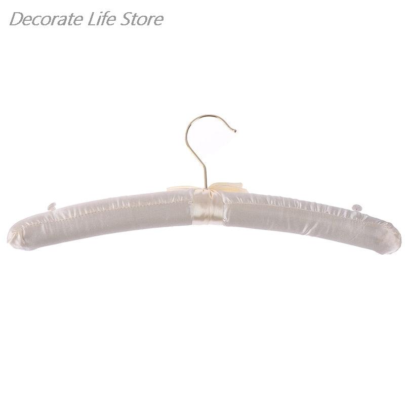 Lisslune | Chic Beige and White Satin Padded Hanger Collection - Elevate Your Wardrobe Aesthetics