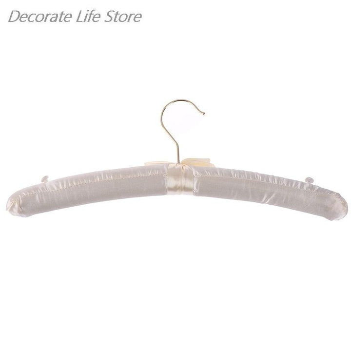 Lisslune | Chic Beige and White Satin Padded Hanger Collection - Elevate Your Wardrobe Aesthetics