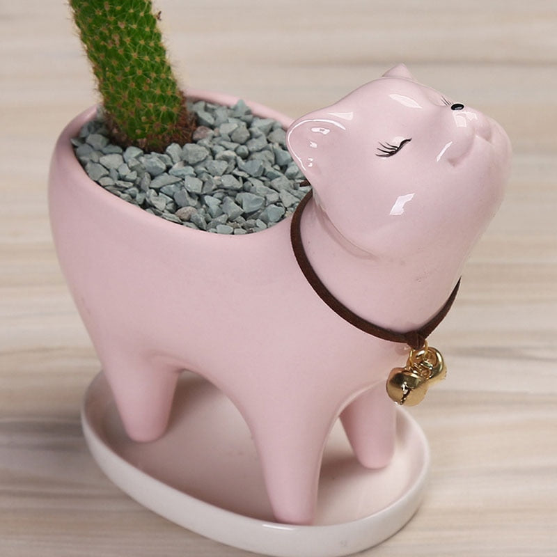 Lisslune | Rising Cat Ceramic Flower Pot
