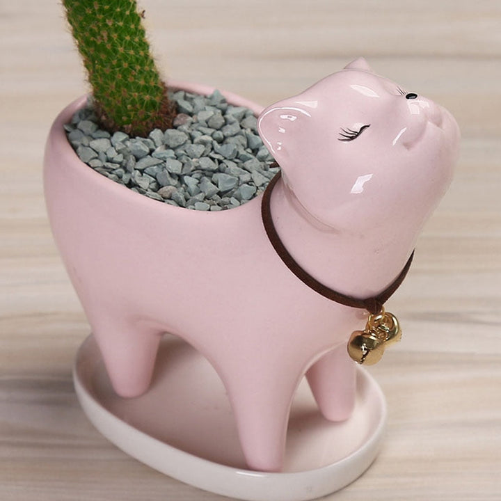 Lisslune | Rising Cat Ceramic Flower Pot