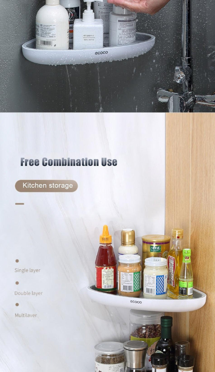 Lisslune | Smart Triangular Bathroom Organizer with Drainage System