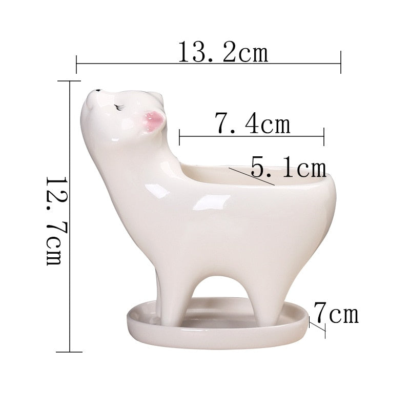 Lisslune | Rising Cat Ceramic Flower Pot