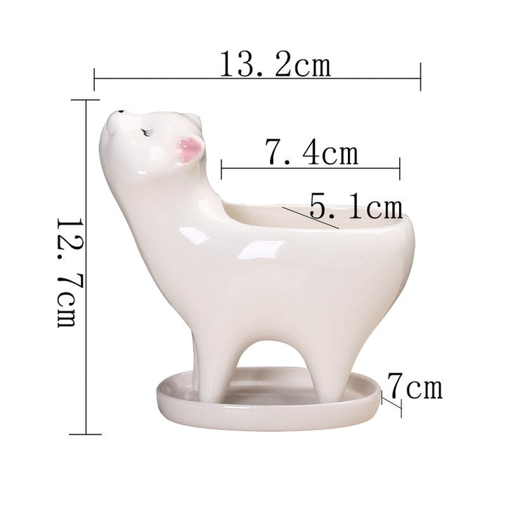 Lisslune | Rising Cat Ceramic Flower Pot