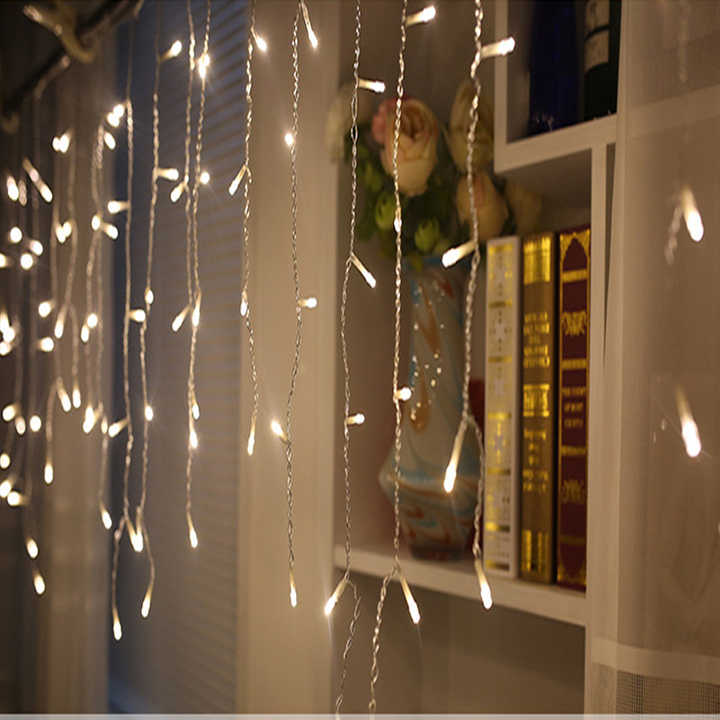 Lisslune | LED Starry Sky Icicle Light String – Decorative Light Curtains for Christmas and Garden