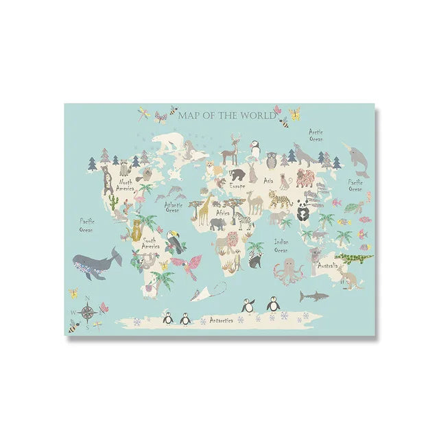 Lisslune | World map canvas poster