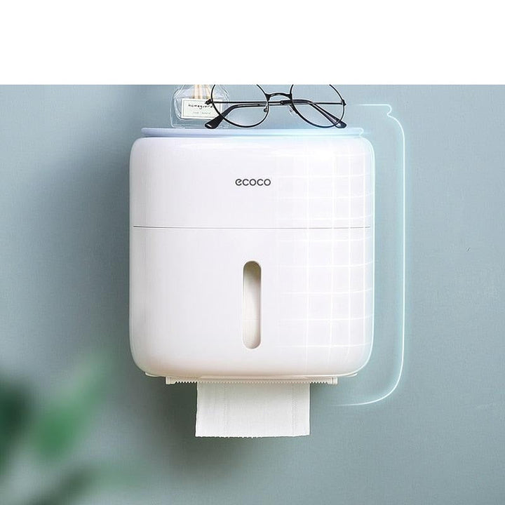 Lisslune | Modern Wall Mounted Bathroom Organizer with Toilet Paper Holder