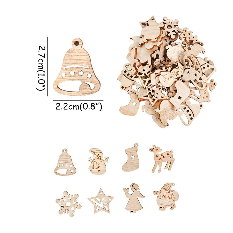 Lisslune | Wooden Winter Happy Christmas Ornaments