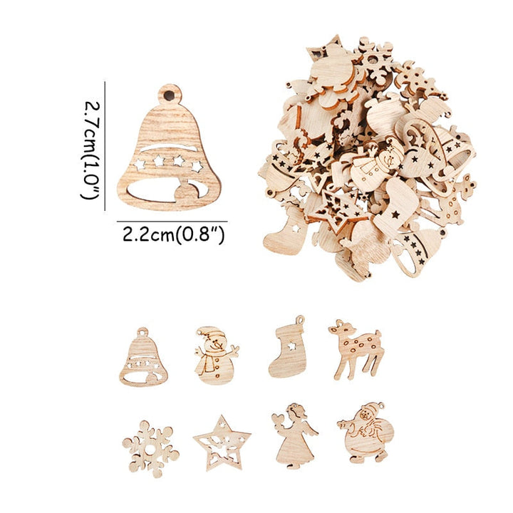 Lisslune | Wooden Winter Happy Christmas Ornaments