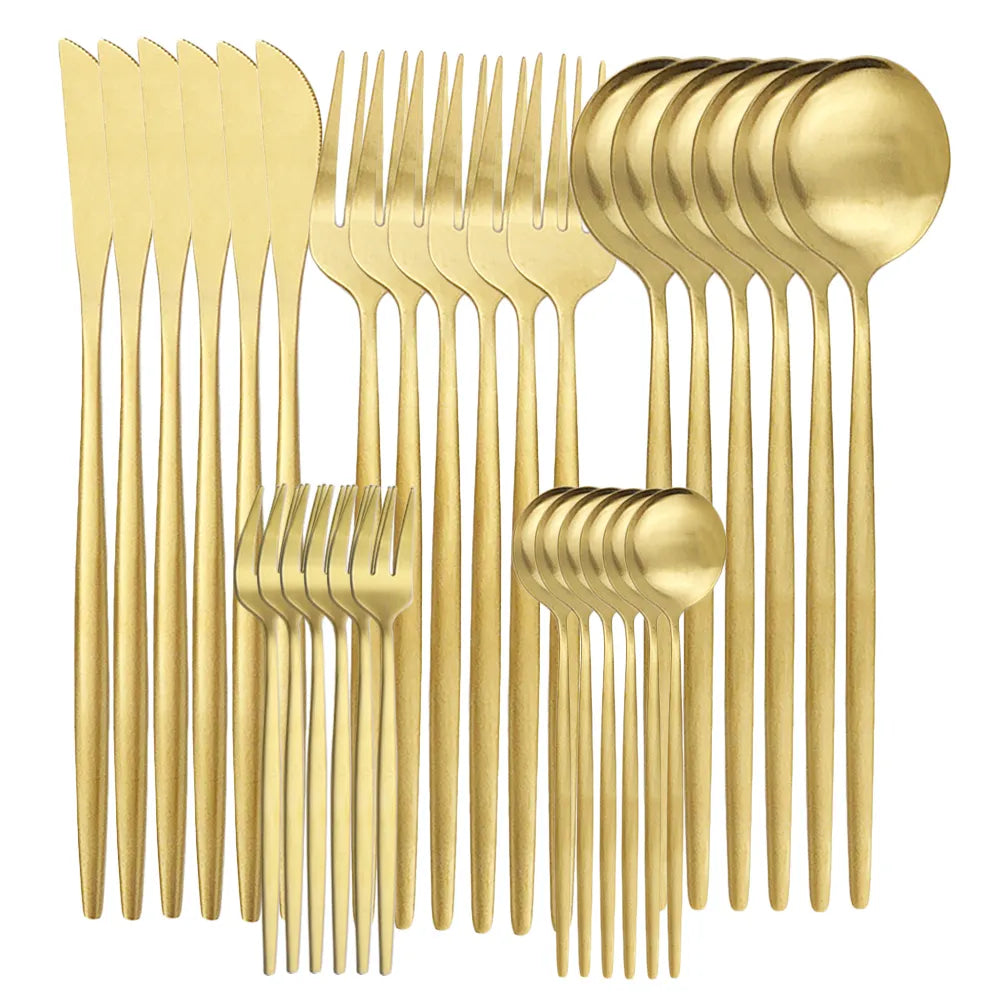 Lisslune | High-Quality Stainless Steel Cutlery Set for 6 People - Elegant Cutlery Collection
