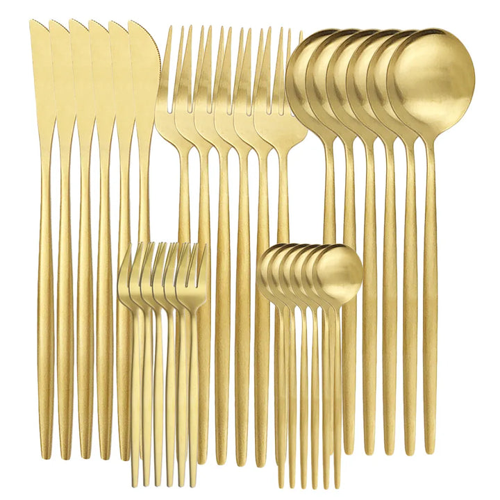 Lisslune | High-Quality Stainless Steel Cutlery Set for 6 People - Elegant Cutlery Collection