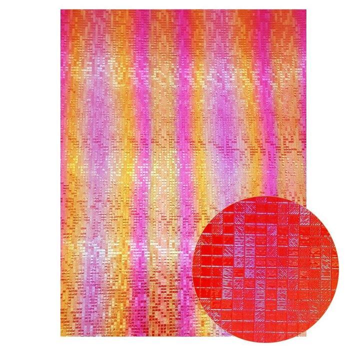 Lisslune | Shiny Red Chunky Glitter Craft Fabric Sheets - A4 Size for DIY Projects