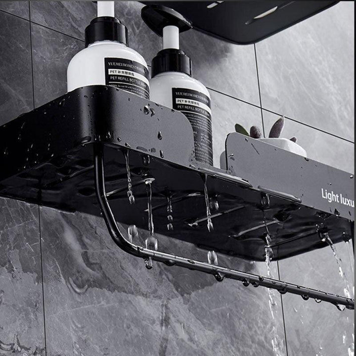 Lisslune | Stylish Rustproof Aluminum Bathroom Caddy with Overlaid Water Drain