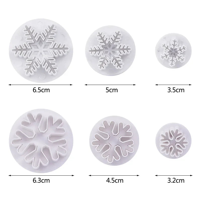 Rynx 3-piece set snowflake cutter fondant cookie mold cake decoration tool stamp cutter home decor baking accessories