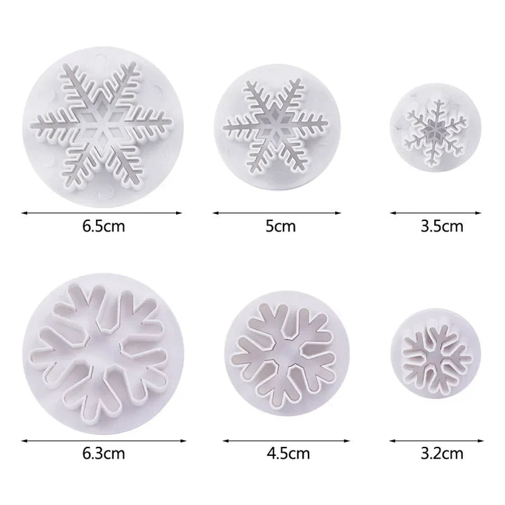 Rynx 3-piece set snowflake cutter fondant cookie mold cake decoration tool stamp cutter home decor baking accessories