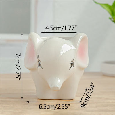 Lisslune | Cartoon Animal Motif Ceramic Flower Pot for Succulents