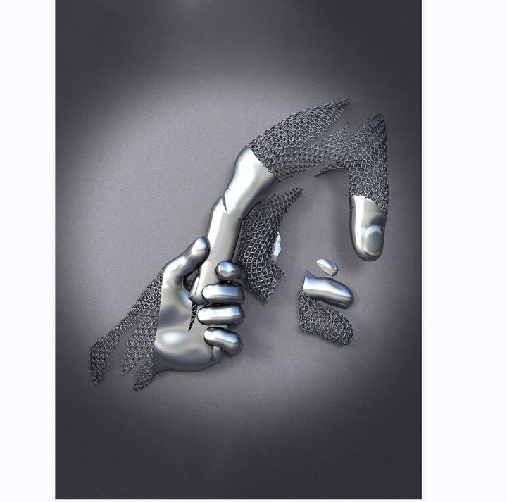 Lisslune | Metal Figure Statues Styles Abstract Canvas Painting Couples Wall Art Love Sculpture Poster Print Home Decor Living Room Gifts