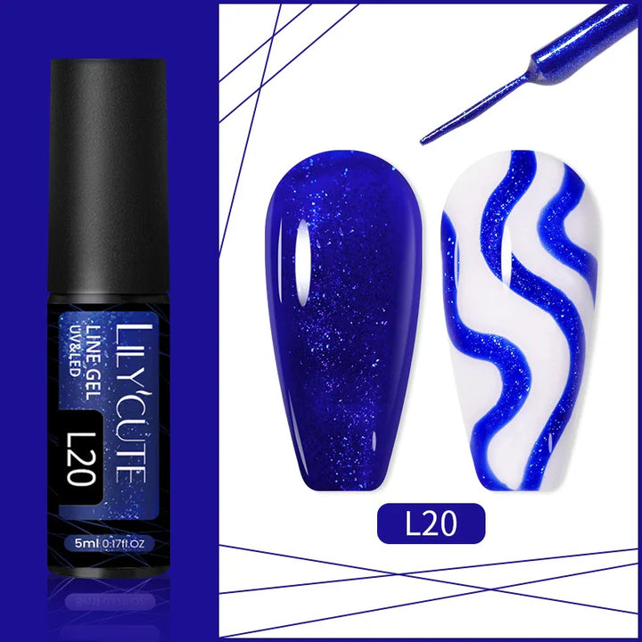 Rynx |5ML Aurora Ocean Blue Liner Gel Polish Nail Art Sparkling Painting Cat Magnetic Gel Semi Permanent UV Gel French Nails