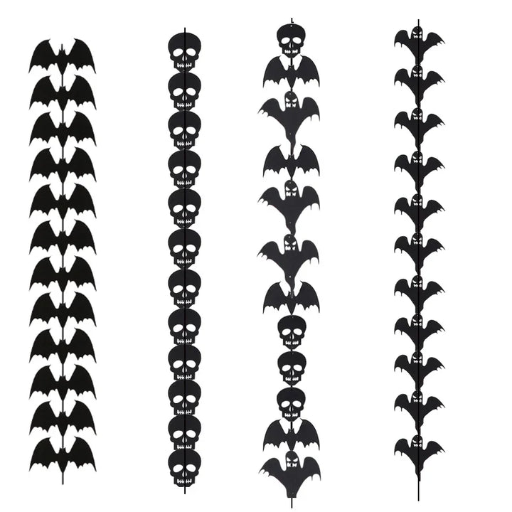 Rynx | 12 pieces/strand Halloween decoration felt wing bone ghost strand black hanging decoration creepy horror Halloween garland deco