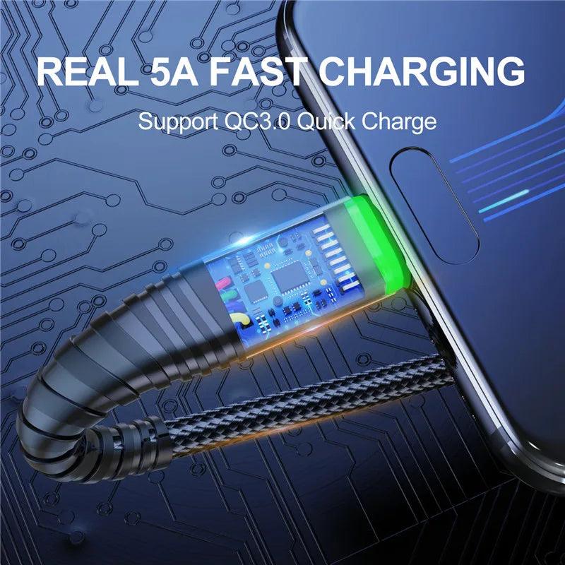 Lisslune | Lightning Speed 5A LED Micro USB Charging Cable - Stylish Data Synchronization with Illuminated Features