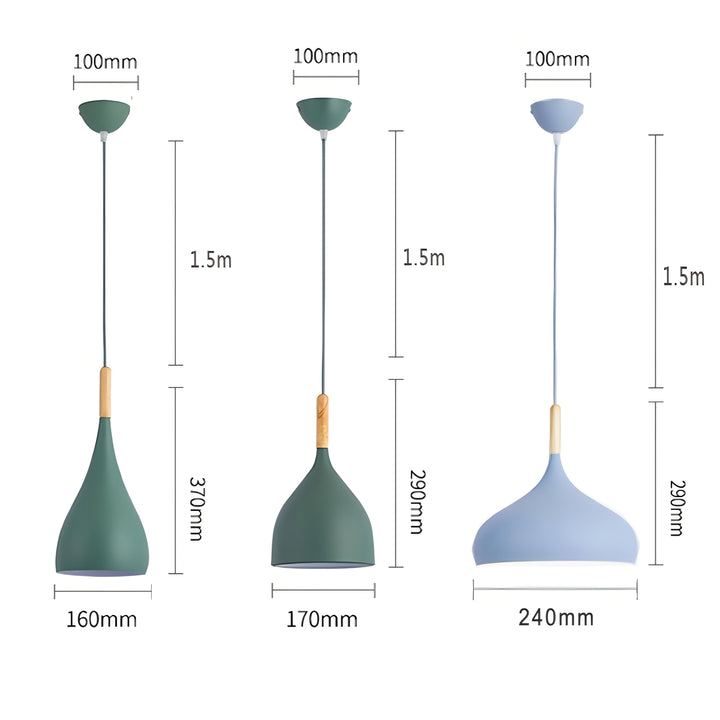 Lisslune | Talon - Modern Drop-Shaped Wooden Pendant Light Scandinavian Ceiling Light