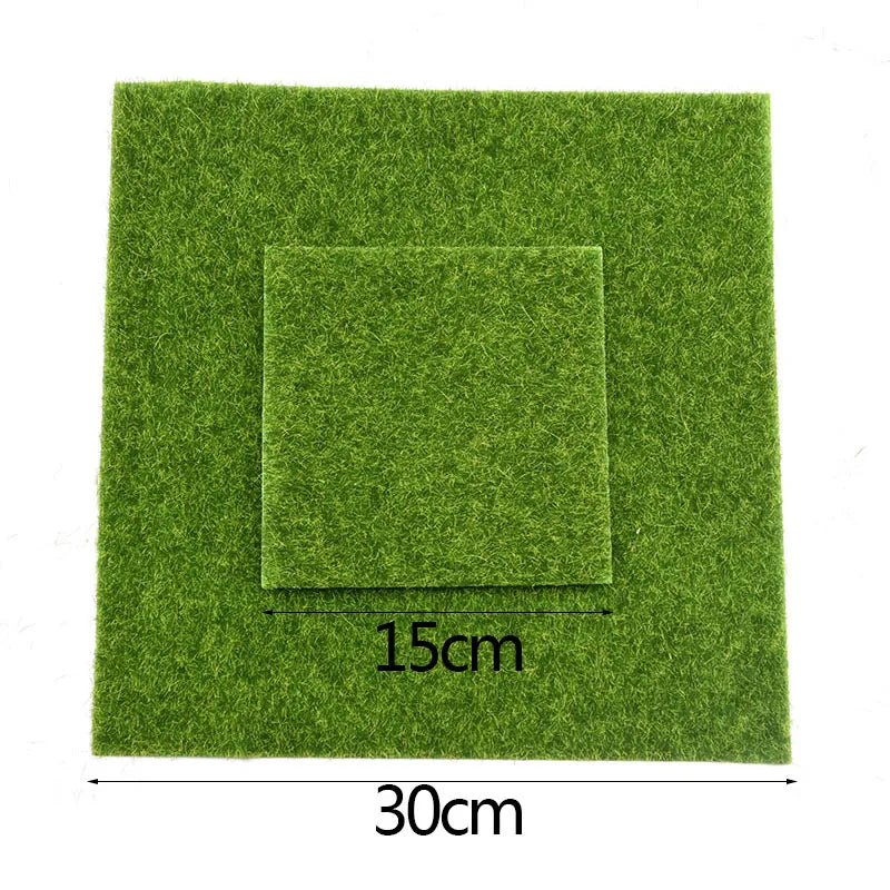 Rynx 15/30cm Grass carpet Green Artificial grass Moss Lawn Carpet DIY Micro landscape Home Floor Aquarium Wedding decorations