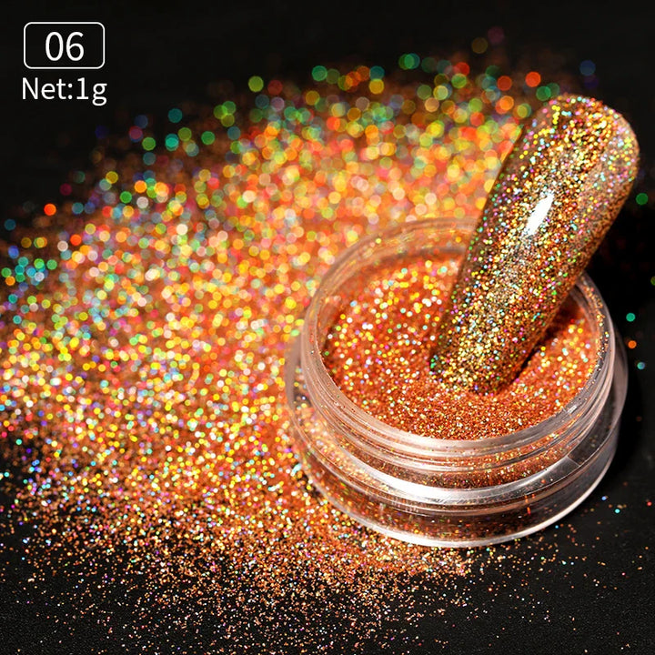 Rynx | Aurora Pearl White Nails Glitter Dust Chrome Gradient Rubbing on Powder Mirror Reflective Magnetic Pigment Nail Art Decorations