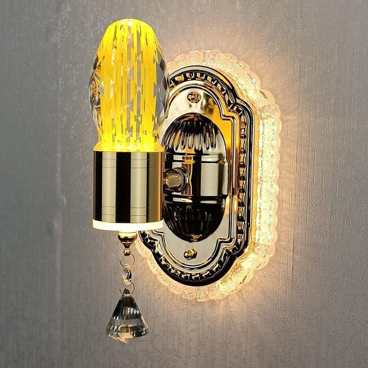 Lisslune | Elegant Crystal Flower Dimming Wall Lamp