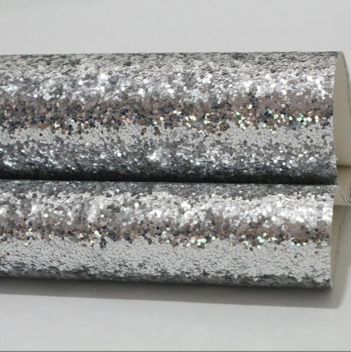 Lisslune | Sparkling Chunky Glitter Synthetic Leather Sheet - Ideal for creative DIY projects