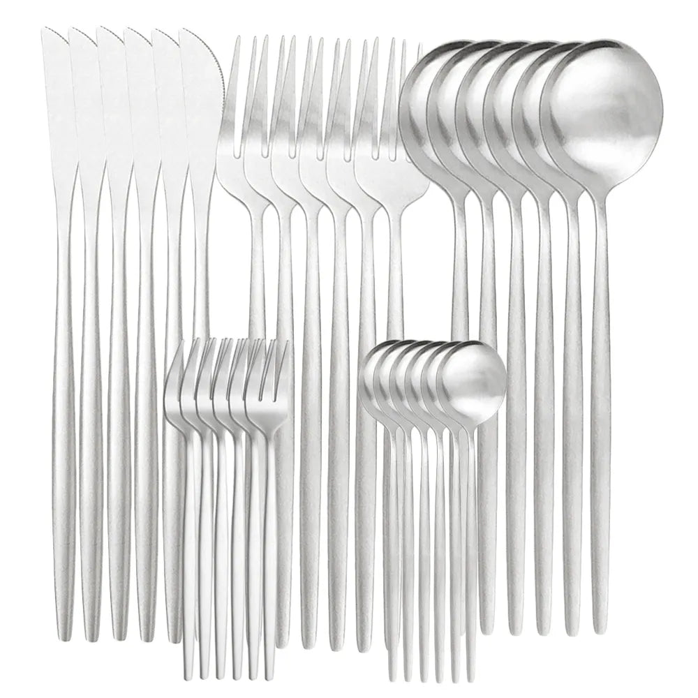 Lisslune | High-Quality Stainless Steel Cutlery Set for 6 People - Elegant Cutlery Collection