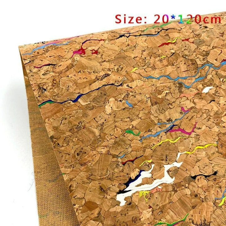 Lisslune | Printed Cork Leather Craft Material - 20cm x 120cm for DIY Projects