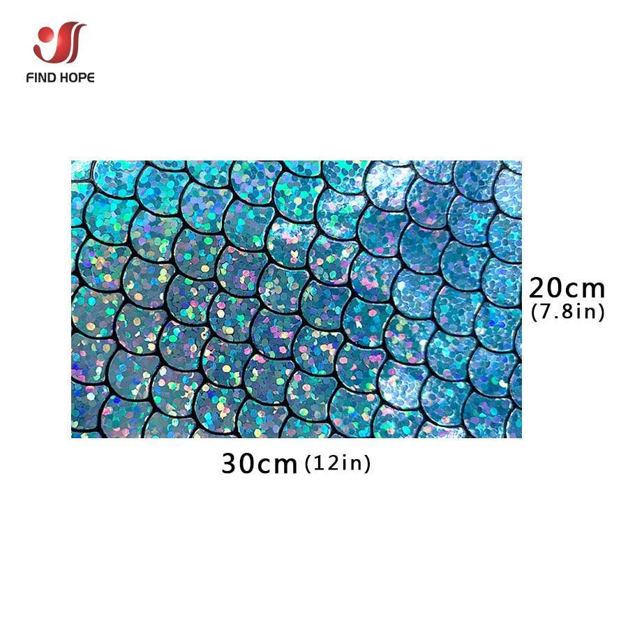 Lisslune | Enchanted holographic mermaid scales PU synthetic leather for creative DIY projects