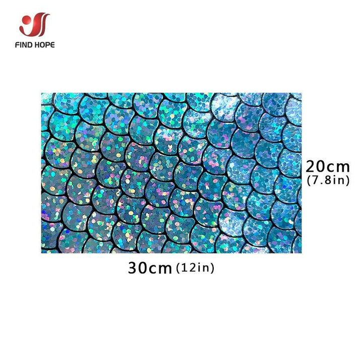 Lisslune | Enchanted holographic mermaid scales PU synthetic leather for creative DIY projects