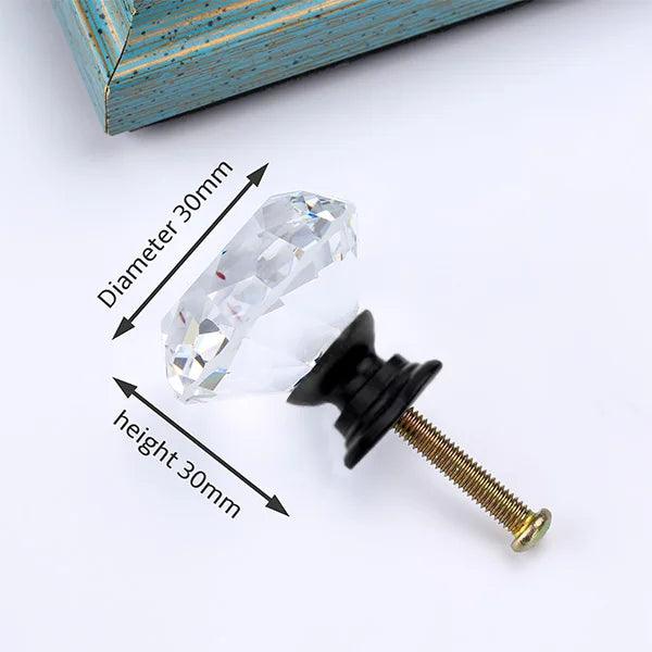Lisslune | Luxurious diamond-shaped glass knobs with elegant gold accents to enhance home decor